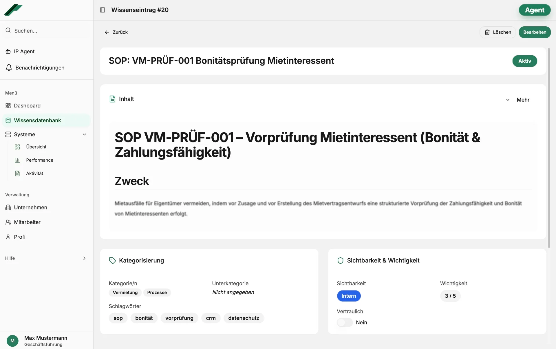 IP Board Wissensdatenbank – Detailansicht eines Eintrags