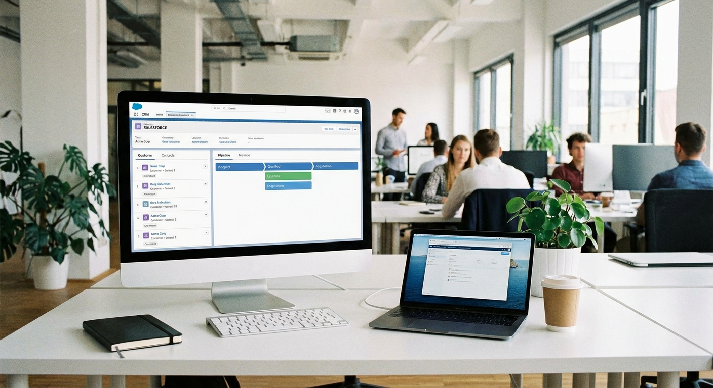 Illustration: KI im Vertrieb — Leads automatisch qualifizieren