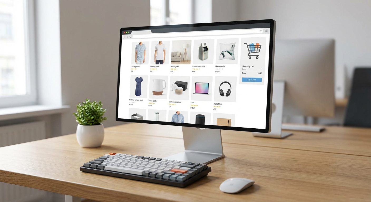 Illustration: KI für E-Commerce — Produkttexte und Preise automatisieren